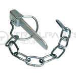 Cotter with spring ring and chain