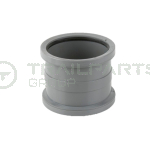 Double socket pipe connector 110mm grey