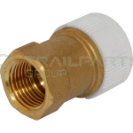 Push fit straight tap connector 15mm - ½" BSP brass