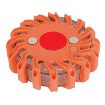 Magnetic LED warning strobe battery operated red 120mm