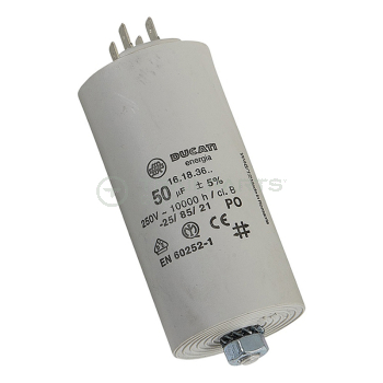Capacitor 50uF 250V with spade terminals