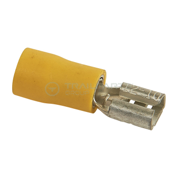 Spade connectors yellow female 6.3mm (x 100)