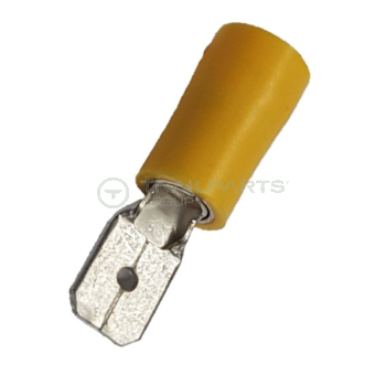 Spade connectors yellow male 6.3mm (x 100)