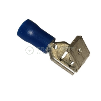 Blue push-on piggy-back 6.3mm connectors (x 100)