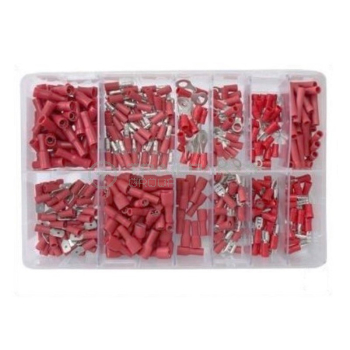 Red crimp terminals assortment (2.8, 4.8, 6.3mm) box 400