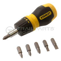 Stanley stubby screwdriver ratchet c/w stored bits