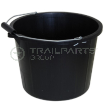 Plastic builders bucket black 15lt