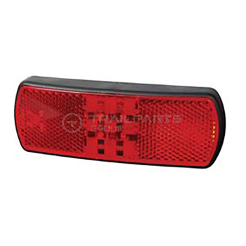 Rear marker lamp 12/24V LED red with reflex reflector