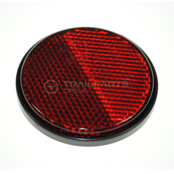 Round reflector red self-adhesive
