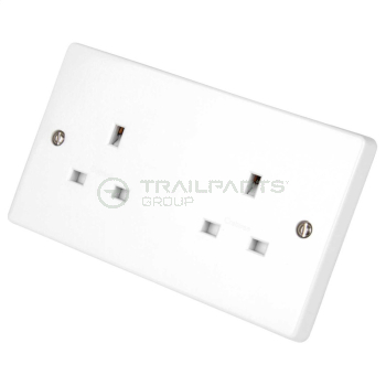 Socket unswitched double 13A premium
