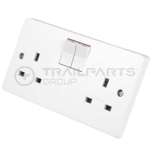Socket switched double 13A DP premium