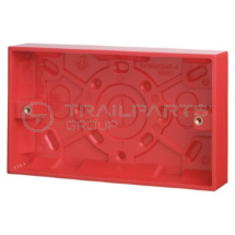 Surface mount pattress box double 25mm red