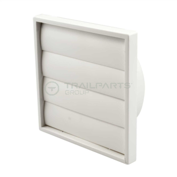 Wall outlet gravity flap white 150mm