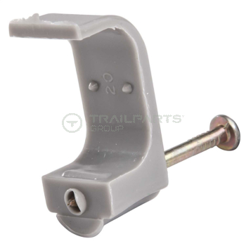 Flat cable clips grey 10mm (x100)