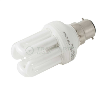 Low energy bulbs BC 11W white straight 124mm