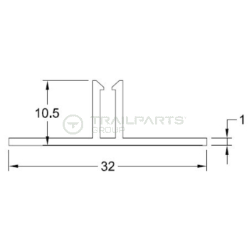 40 x 12.5mm two part H section base 2.44m