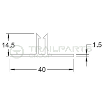 40 x 17mm two part H section base 2.44m