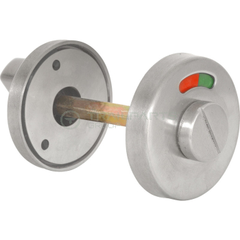 Toilet indicator and turn satin aluminium circular