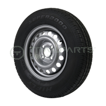 Wheel and tyre assembly 165 R13 4.5J 4 x 100mm PCD