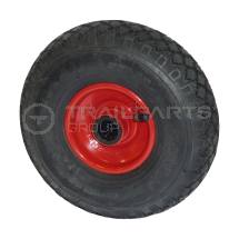 Wheel and tyre assembly steel 3.00 - 4inch 4 ply c/w 1inch bore