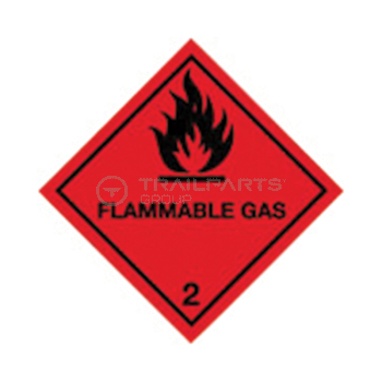 Hazard warning diamond sticker Flammable Gas 100 x 100mm