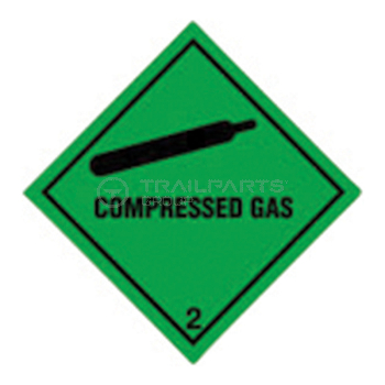 Hazard warning diamond sticker Compressed Gas 100 x 100mm