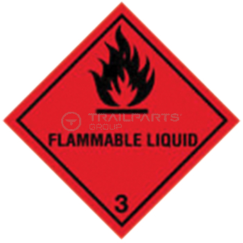 Hazard warning diamond sticker Flammable Liquid 100 x 100mm