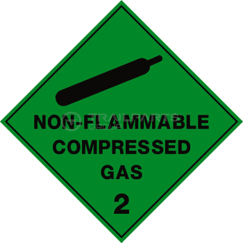 Hazard warning diamond sticker Non-Flammable Comp 100 x 100m