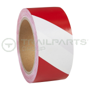 Hazard tape self-adhesive red/white 33m x 50mm