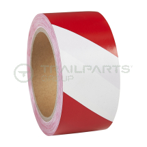 Hazard tape self-adhesive red/white 33m x 50mm