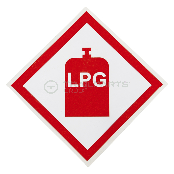Hazard warning diamond sticker LPG 100 x 100mm*