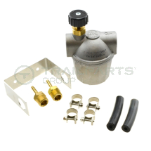 Fuel filter for 5mm fuel hose c/w hose tails and clips