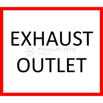 Exhaust outlet warning sticker 75mm x 85mm