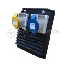 Sincro end panel 2 sockets 110 /230V - 15A - ECO23-DC