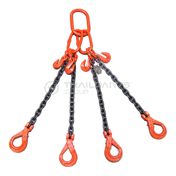 Lifting chains 4 leg 10mm link sz10 safety hook/grab 8.4t 7M