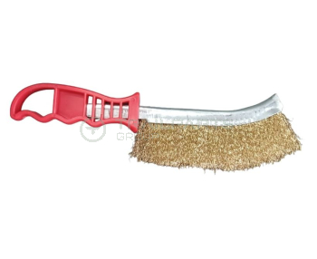 Red Handle Wire Brush Brass 255mm