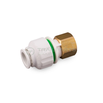 Push fit straight tap connector 15mm - ½Inch BSP brass