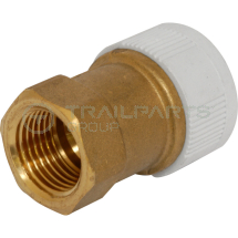 Push fit straight tap connector 15mm - ½inch BSP brass