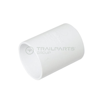 50mm solvent weld straight connector white (x5)