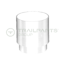 Gutter 112mm round downpipe connector 68mm white