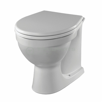 Back to wall toilet pan and seat white