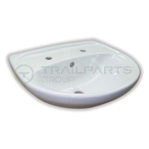 Wall hung basin double tap hole 550mm wide