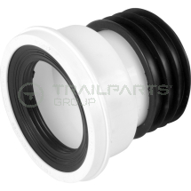 Straight short pan connector 125mm with fins