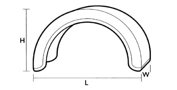 Single Axle Mudguard Measurement Diagram