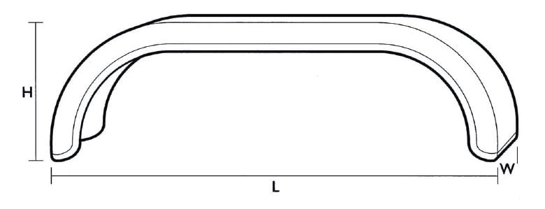 Twin Axle Mudguard Measurement Diagram